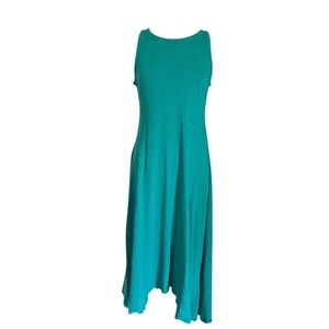 J. Crew Vintage Cotton High Low Sleeveless Tank Top turquoise Maxi Dress Size M